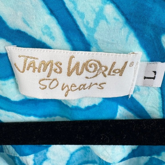 Jams World Hawaii Floral Blue Short Sleeve Casual Shirt‎ Mens Large L - Picture 2 of 6